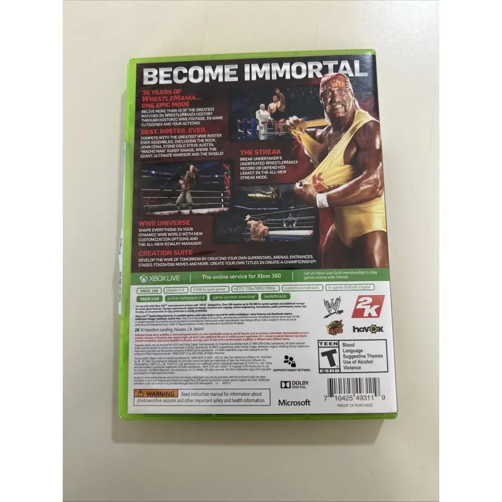 WWE 2K14, 2K15, 2K17 (Microsoft Xbox 360, 2016) Complete Games